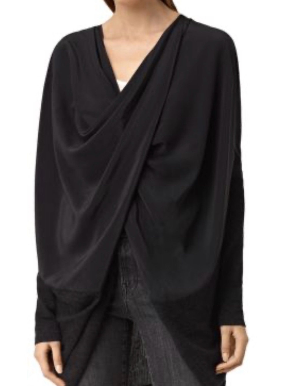 Athleta Black puruana Wrap hoodie Style Top size large
